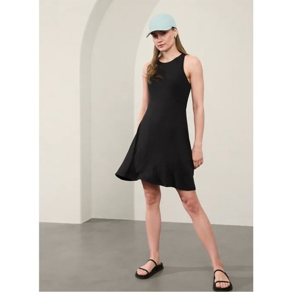 Athleta SANTORINI THERA RIB DRESS Black New Medium - Picture 3 of 11